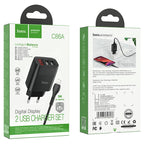 Wall charger “C86A Illustrious” dual port EU set with cable