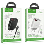 Wall charger “C86A Illustrious” dual port EU set with cable