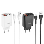 Wall charger “C86A Illustrious” dual port EU set with cable