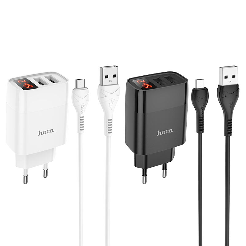 Wall charger “C86A Illustrious” dual port EU set with cable