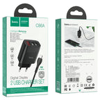 Wall charger “C86A Illustrious” dual port EU set with cable