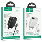 Wall charger “C86A Illustrious” dual port EU set with cable