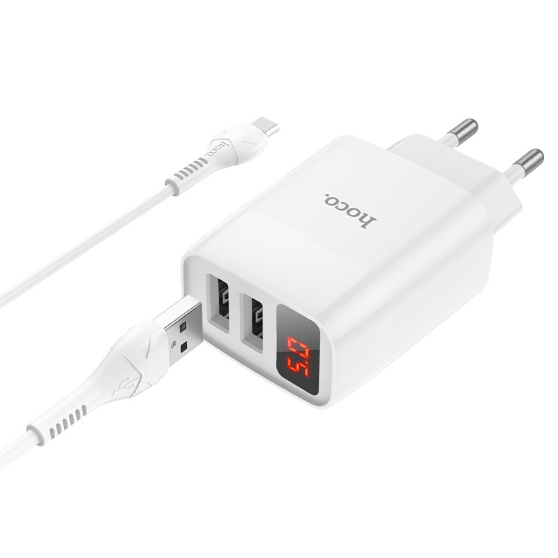 Wall charger “C86A Illustrious” dual port EU set with cable
