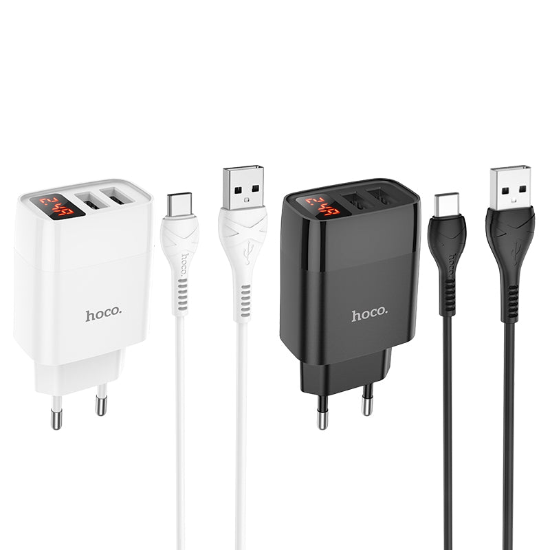 Wall charger “C86A Illustrious” dual port EU set with cable