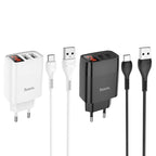 Wall charger “C86A Illustrious” dual port EU set with cable
