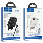 Wall charger “C86A Illustrious” dual port EU set with cable