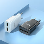 Wall charger “C88A Star round” dual port EU set with cable