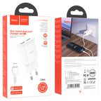 Wall charger “C88A Star round” dual port EU set with cable