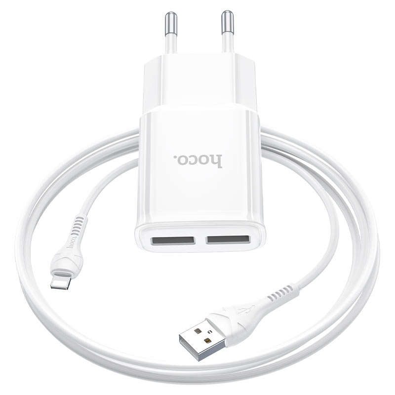 Wall charger “C88A Star round” dual port EU set with cable