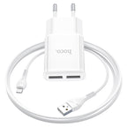 Wall charger “C88A Star round” dual port EU set with cable