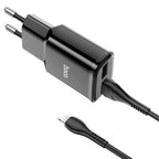 Wall charger “C88A Star round” dual port EU set with cable