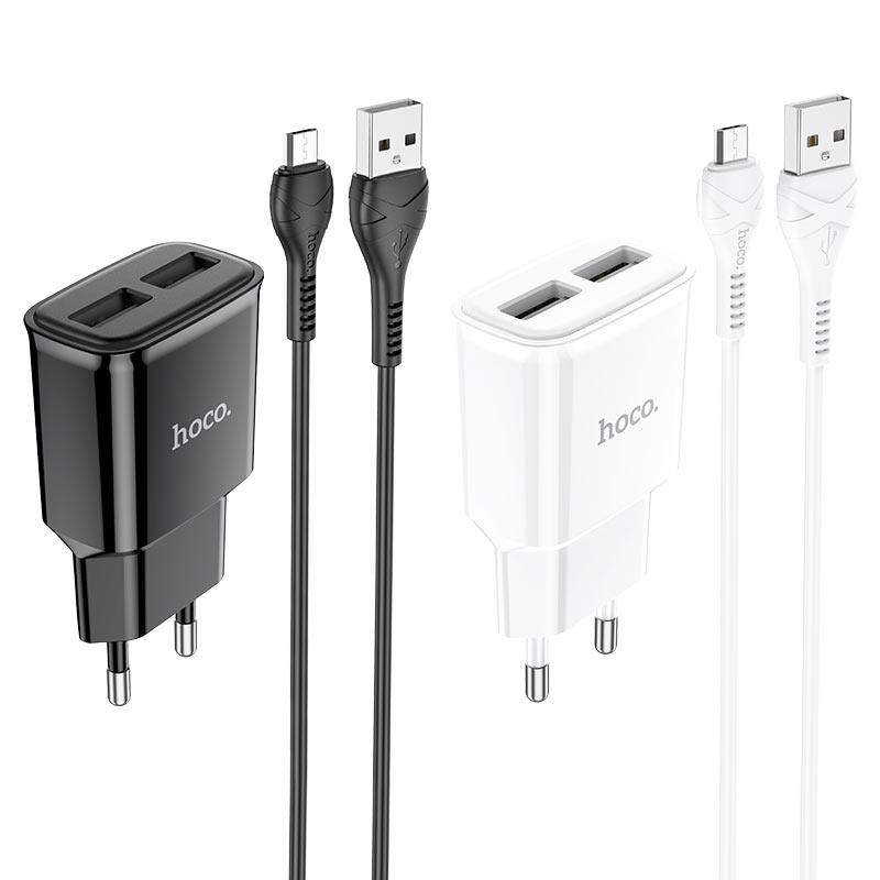 Wall charger “C88A Star round” dual port EU set with cable