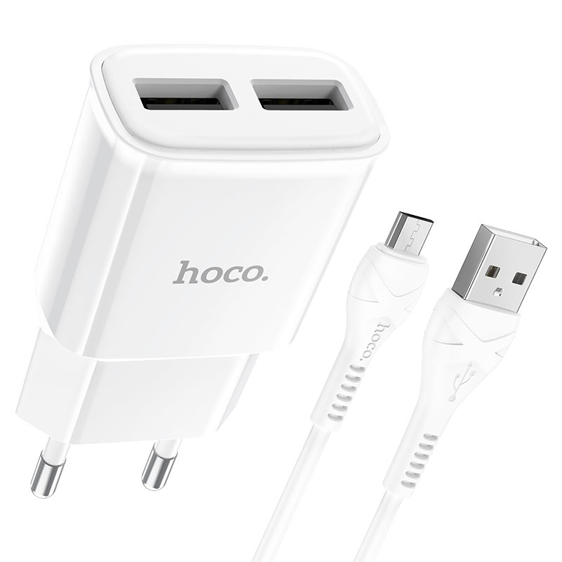 Wall charger “C88A Star round” dual port EU set with cable