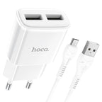 Wall charger “C88A Star round” dual port EU set with cable