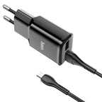 Wall charger “C88A Star round” dual port EU set with cable