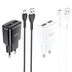 Wall charger “C88A Star round” dual port EU set with cable