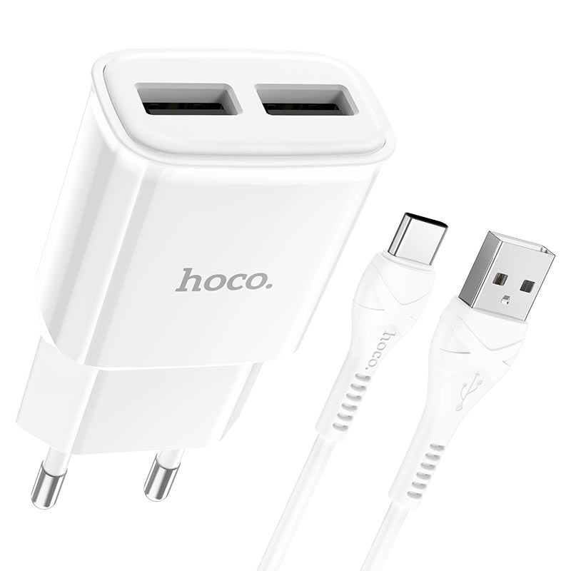 Wall charger “C88A Star round” dual port EU set with cable