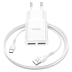 Wall charger “C88A Star round” dual port EU set with cable