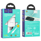 Wall charger “C89 Light road” dual port US set with cable
