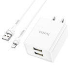 Wall charger “C89 Light road” dual port US set with cable