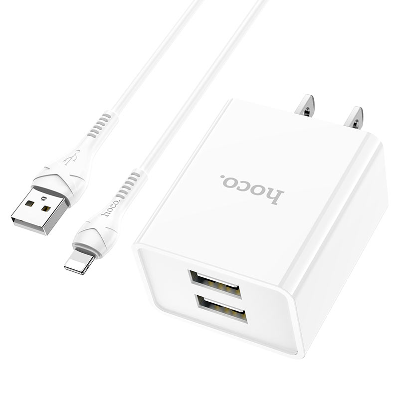 Wall charger “C89 Light road” dual port US set with cable