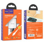 Wall charger “C89 Light road” dual port US set with cable
