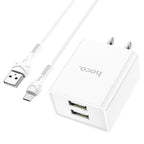 Wall charger “C89 Light road” dual port US set with cable
