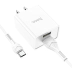Wall charger “C89 Light road” dual port US set with cable