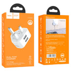 Wall charger “C90B Grandiose” dual port UK set with cable