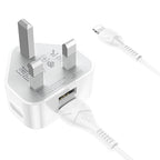 Wall charger “C90B Grandiose” dual port UK set with cable
