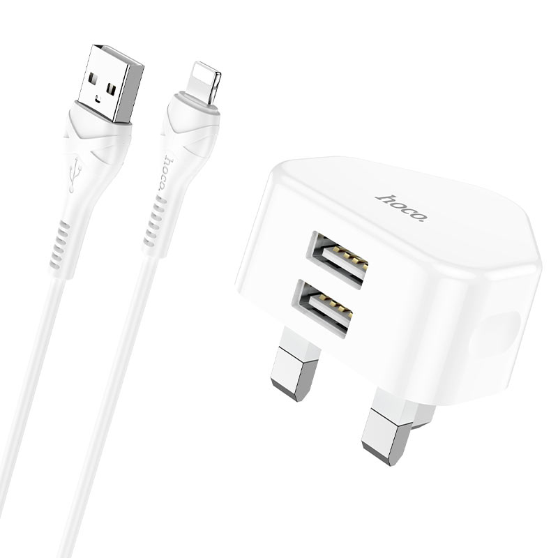 Wall charger “C90B Grandiose” dual port UK set with cable