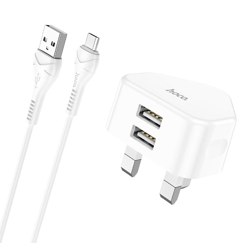 Wall charger “C90B Grandiose” dual port UK set with cable