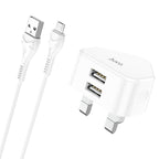 Wall charger “C90B Grandiose” dual port UK set with cable