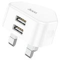 Wall charger “C90B Grandiose” dual port UK set with cable