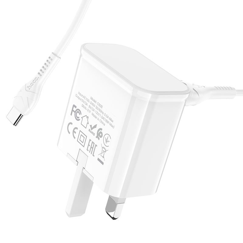 Wall charger “C92B Starshine” QC3.0 UK set with cable