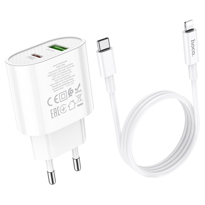 Wall charger “C95A Lineal” PD20W+QC3.0 EU set with cable