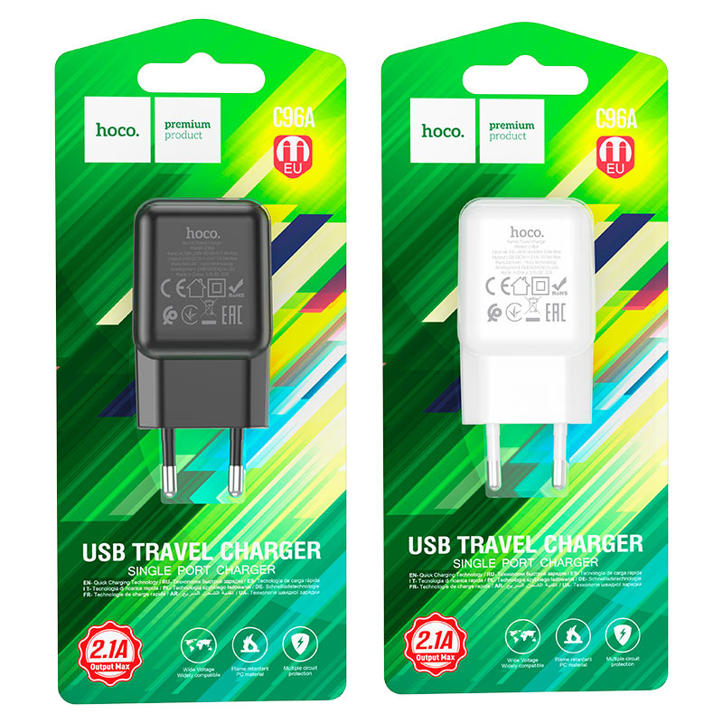 Wall charger “C96A” EU set with cable