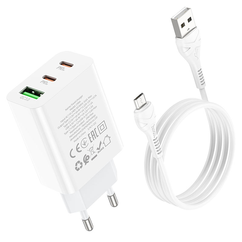 Wall charger “C99A” PD20W + QC3.0 EU set with cable
