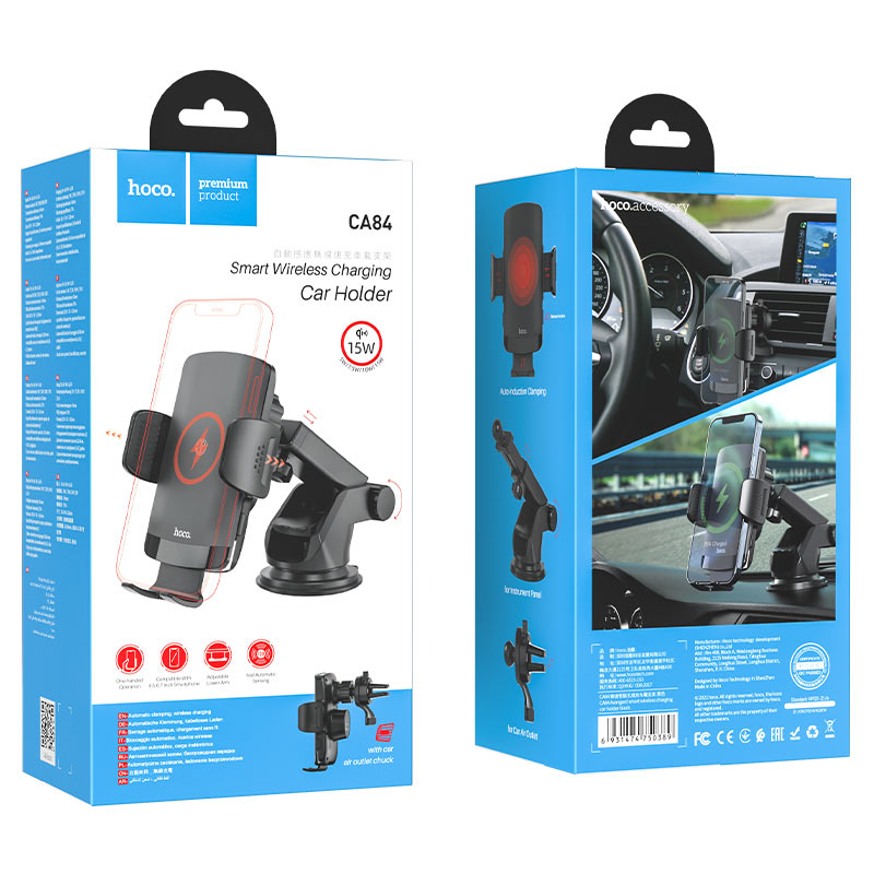 Car wireless charger “CA84 Avangard” for air outlet and dashboard