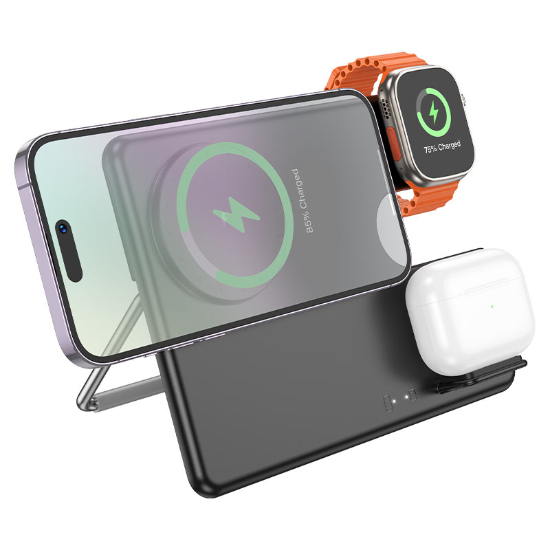 Wireless charger “CQ1 Geek” folding 3-in-1 magnetic