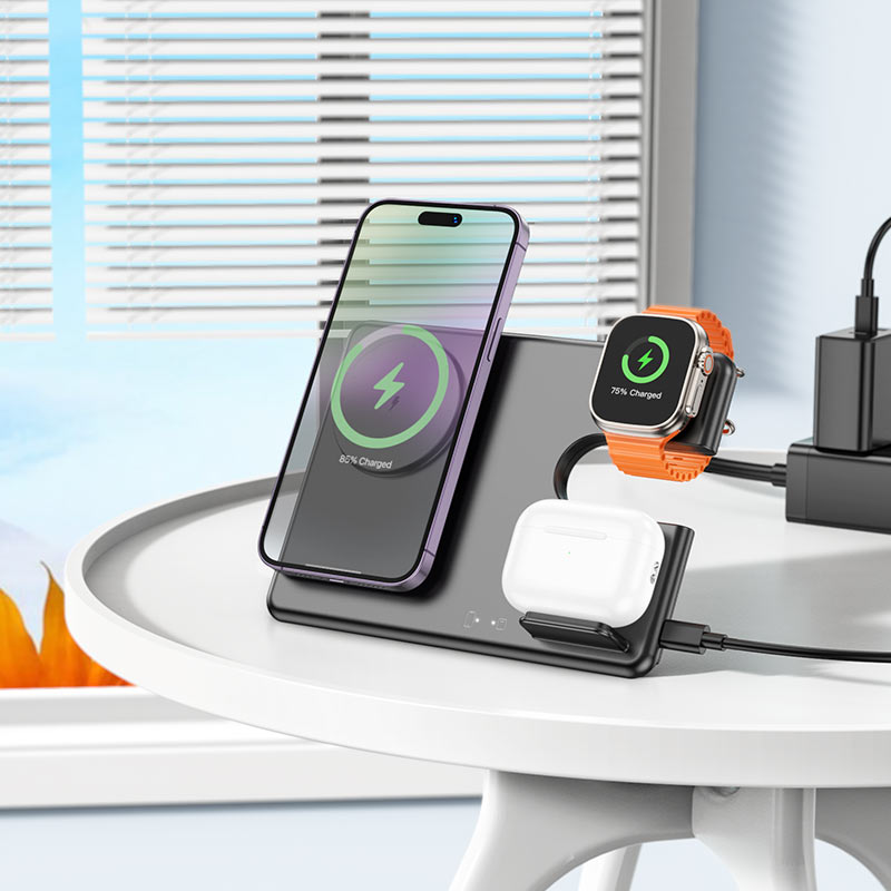 Wireless charger “CQ1 Geek” folding 3-in-1 magnetic