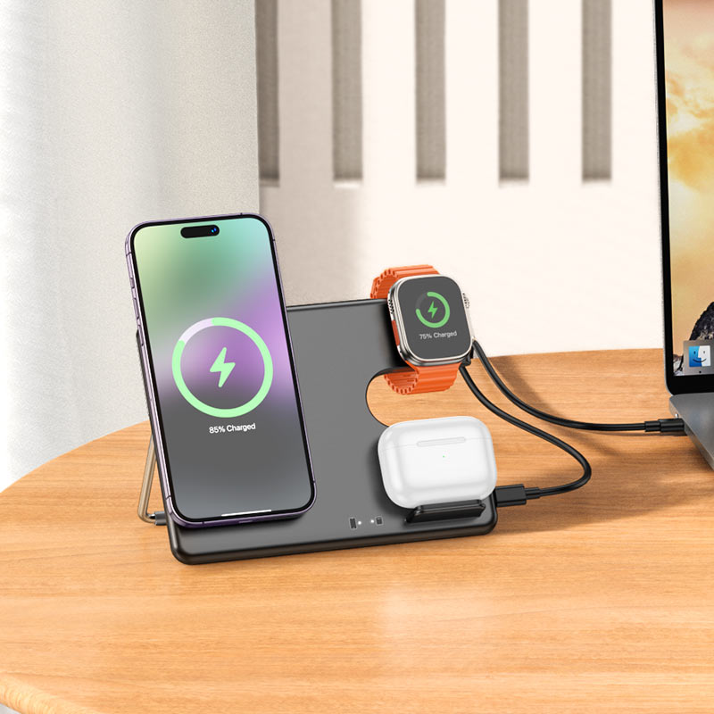 Wireless charger “CQ1 Geek” folding 3-in-1 magnetic
