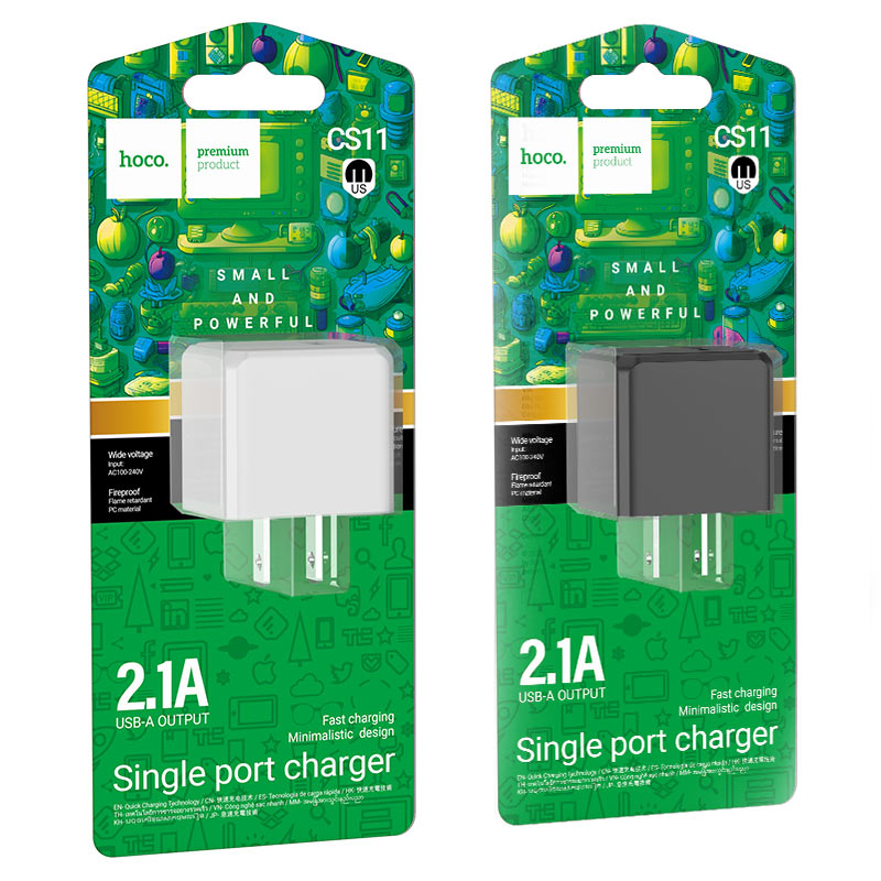 Wall charger “CS11 Ocean” US cable set