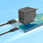 Wall charger “CS12A Ocean” QC3.0 EU cable set