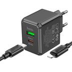 Wall charger “CS14A Ocean” PD20W + QC3.0 EU cable set
