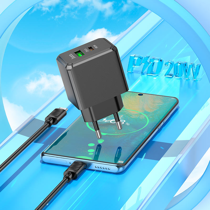 Wall charger “CS14A Ocean” PD20W + QC3.0 EU cable set