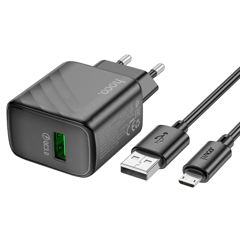 Wall charger “CS21A Rich” QC3.0 EU cable set