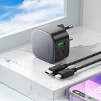 Wall charger “CS32A Rise” PD20W + QC3.0 EU cable set
