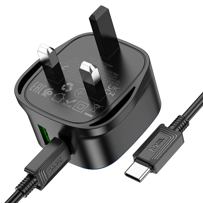 Wall charger “CS32B Rich” PD20W + QC3.0 UK cable set