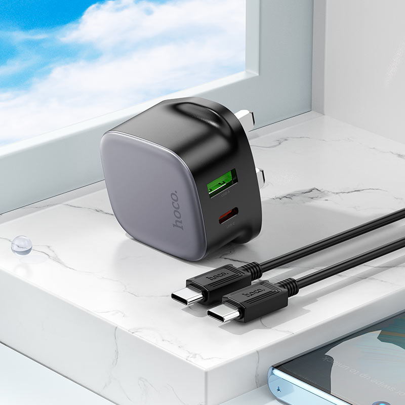 Wall charger “CS32B Rich” PD20W + QC3.0 UK cable set